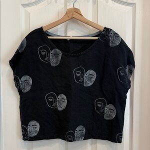 Maker & Moneral mask print boxy crop